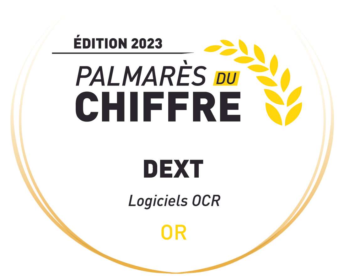 Trophée OCR d'OR reçu par Dext lors de la neuvième édition du Palmarès du Chiffre le 6 juin 2023