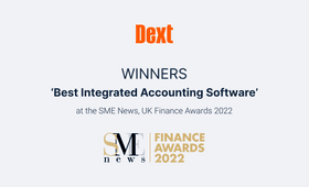 Dext Awarded Best UK Integrated Accounting Software at the SME News Finance Awards